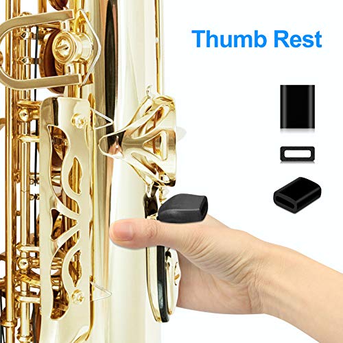 2 PCS 5\'\' Thickening Trumpet cover for Trumpet Alto Saxophone Bass Clarinet Cornet, Saxophone Cleaning Care Kit with Thumb Rest Reed Case Mouthpiece Brush Cleaning Cloth for Wind Instrument - Thumbnail 6