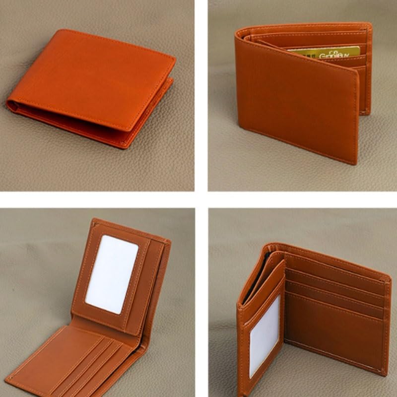 Men's Short Wallet Multiple Card Slots Vintage Top Layer Cowhide Wallets(white-Patch five-pointed star4)3