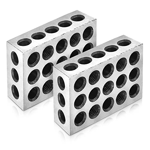 Waltyotur 5 Pairs Ultra Precision 1-2-3 Blocks 23 Holes 1 * 2 * 3 Block 0.0002 Machinist 123 Jig Fit For Milling Machine Used For Set-Up,Layout And Inspection Jobs #TOP3