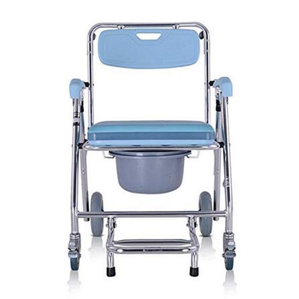 Buy JFWFolding chair Old Man Wheeled Commode/Over Toilet Chair with