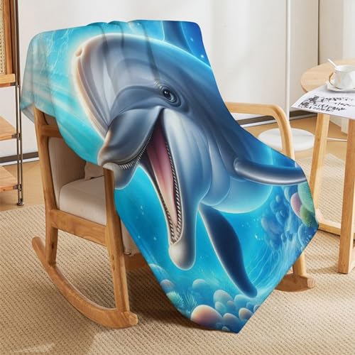 Manta de forro polar de delfín para tardes de películas en el sofá 5