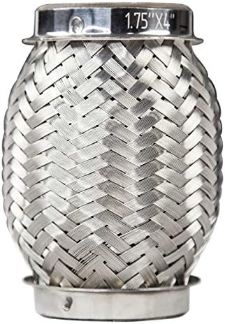 Verocious Motorsports Stainless Steel Exhaust Flex Pipe w/Interlock Liner - 1.75" ID x 4" Long