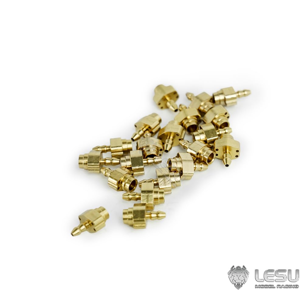wheelfun 1/14 1/12 LESU Brass Nozzle for Hydraulic RC Excavator Dump Truck Loader Car for Adult Hobby