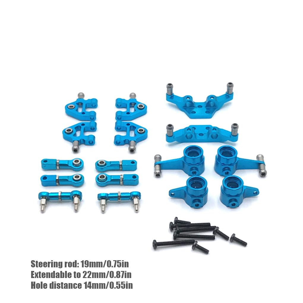 1/28 RC Auto In Metallo Aggiornamento Asta di Sterzo Set Parti Modificate Auto-styling di Ricambio per WLtoys K969 K979 K989 K999 P929, Blu