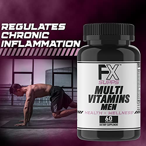 Fx Supps Multivitamin For Men (60 Capsules) | Daily Vitamin Supplement | With Essential Nutrients For Better Health And Immune Support | With Iron, Zinc, Magnesium, Vitamin A, B2, B3, B6, B12 And D3 #TOP4