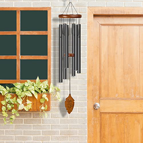 Kingtto Outdoors Wind Chimes Sympathy Memorial For Loss Of Loved One - Soothing Melodic Tones. Bamboo And Aluminum Chime Great As A Gift For Your Patio Porch Garden And Backyard (34.6" Black) #TOP4