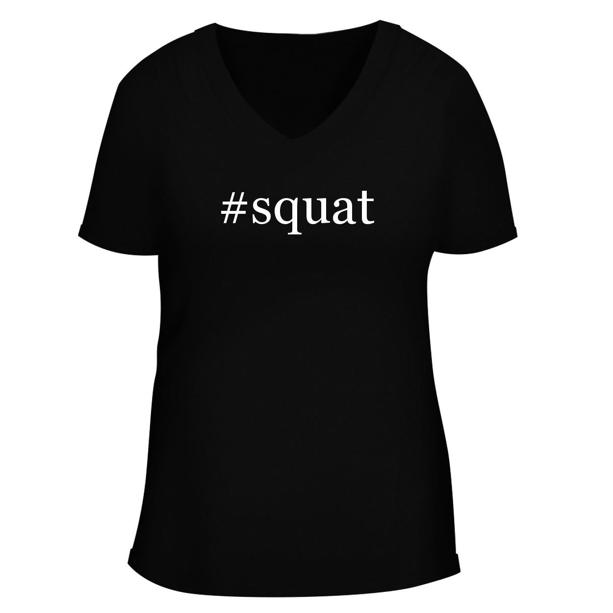 BH Cool Designs #Squat - Cute Women's V Neck Graphic Tee