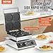VEVOR Commercial Waffle Maker, 4PCS Round Waffle Baker Machine,1750W Non-Stick Stainless Steel Belgian Waffle Iron with Temperature and Time Control, for Restaurant Bakery Snack Bar Family