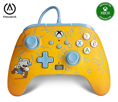 PowerA Enhanced Wired Controller for Xbox Sequence X|S – Cuphead: Mugman, Gamepad, Wired Video Sport Controller, Gaming Controller, Xbox Sequence X|S – Xbox Sequence X