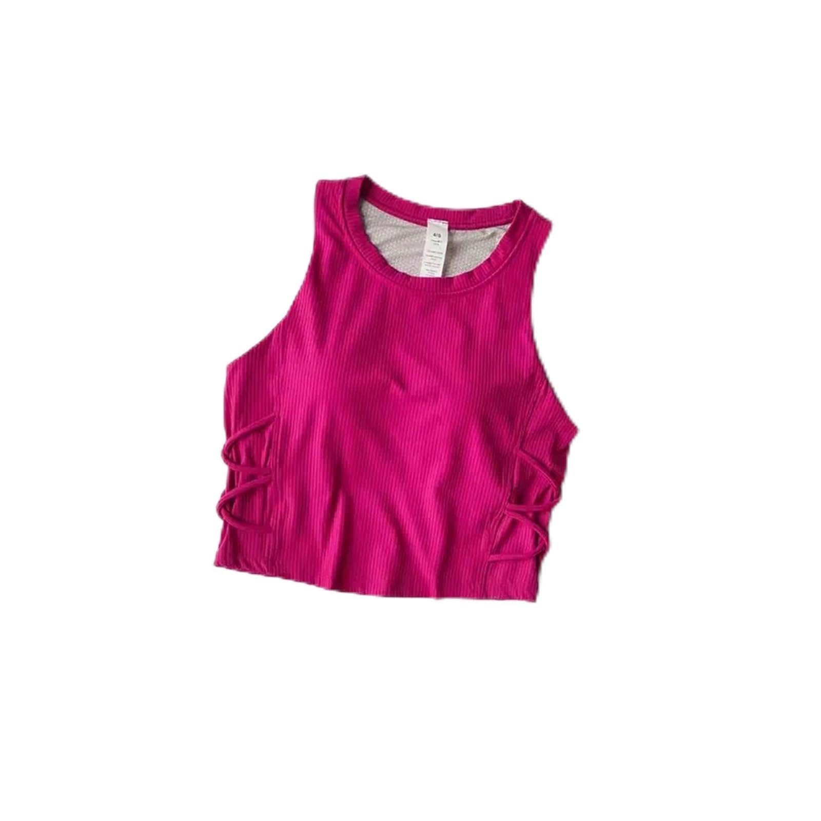 Canotta Fitness da Donna Canotta da Yoga Traspirante ad Asciugatura Rapida da Donna for Fitness e Pilates, Aderente, con Cuscino Fisso for Il Petto.