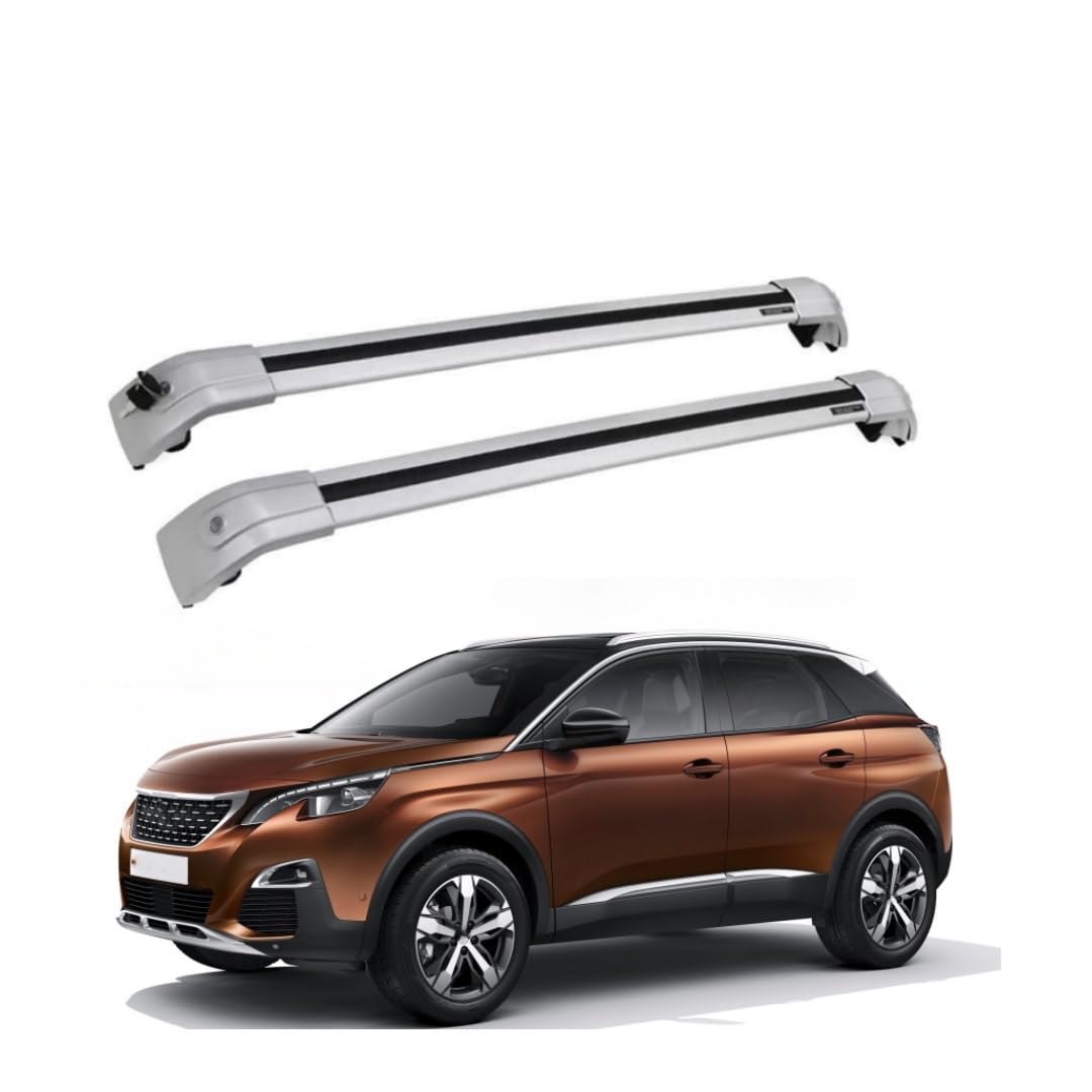 Lockable Roof Cross Bars for Flush Rails for Peugeot 3008 SUV (0U) 2009-16