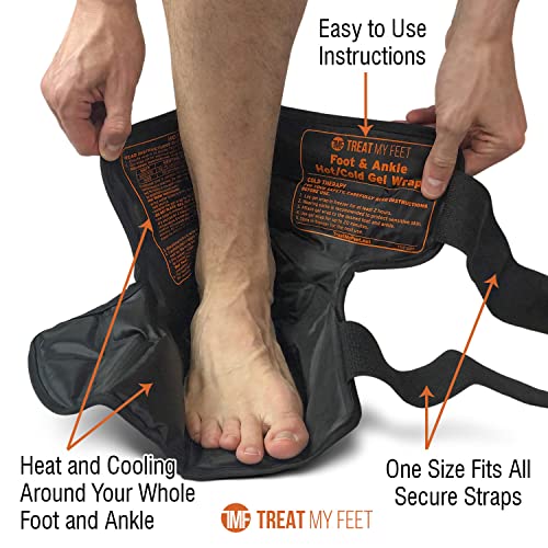Foot & Ankle Pain Relief Hot/Cold Gel Wrap - Effectively Relieve Foot And Ankle Aches & Pains Using Compression Gel Ankle Ice Pack Wrap - Heated Or Cooled, Targets All Areas Of Ankle & Foot (Small) #TOP3