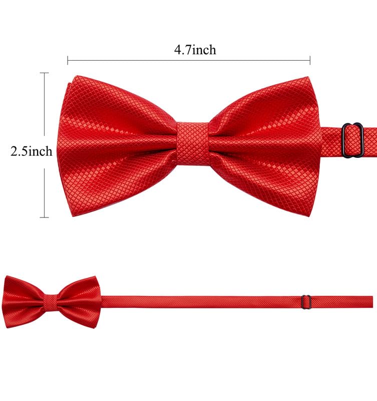 Image of MAGE MALE Men's Classic Solid Pre-tied Bow Tie for Wedding,Formal Tuxedo Adjustable Neck Bowtie