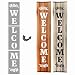Agantree Welcome Stencils - Reusable Word Stencils Template - Drawing Painting Spraying a Large Vertical Welcome Word Sign for Porch Front Door of Home or Hotle Store