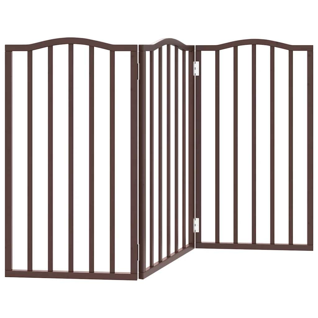 Puerta plegable para perros de madera de álamo, 150 cm de ancho, independiente, plegable, ideal como barrera para casa, apartamento, jardín, protección y seguridad para cachorros y perros