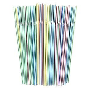 100 rietjes, flexibel, herbruikbaar, voor feestjes, smoothies, milkshakes, cocktails en warme dranken.