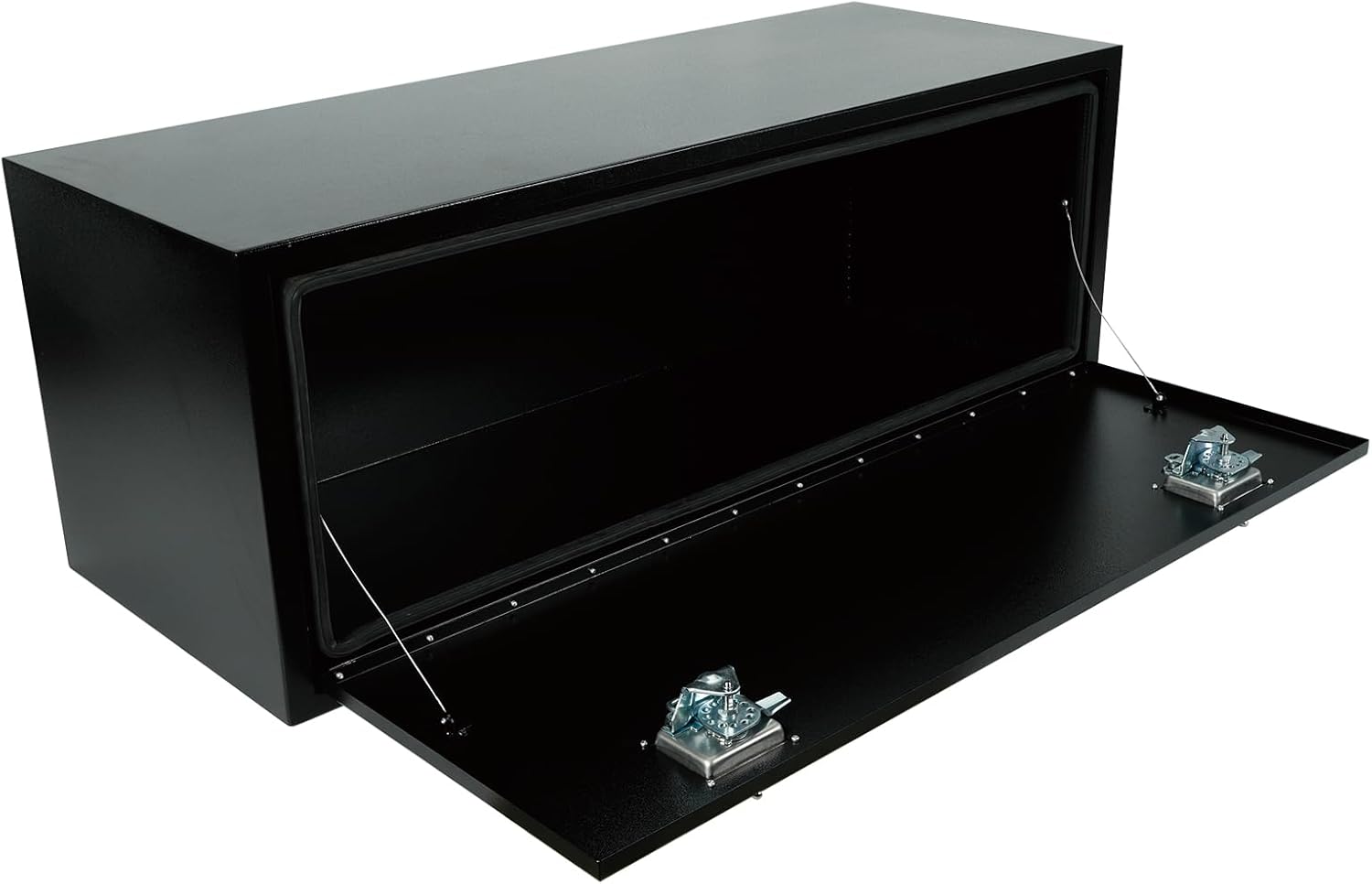 Heavy Duty Underbody Tool Box Truck Bed Storage with T-Handle Lock Black Steel Smooth Surface Truck Tool Box for Truck，Pick Up,RV，Trailer，48 x 18 x 18 inch