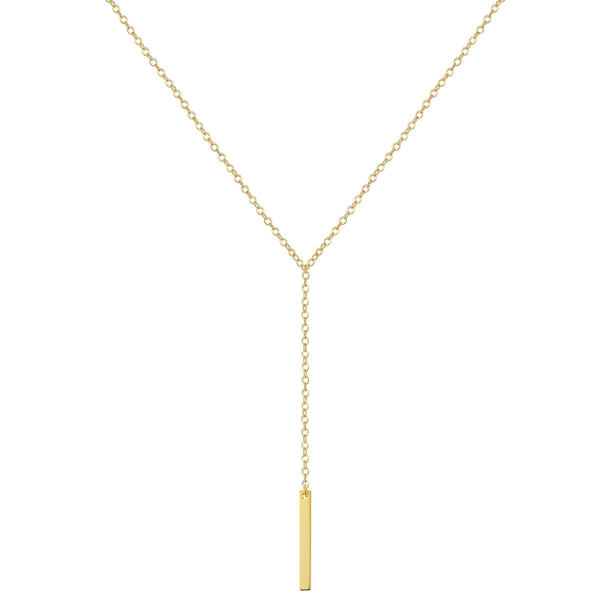 Kyerlyn 14K Gold Plated Zircon Y Lariat Necklaces Long Drop CZ Pendant Y Necklace for Women Dainty Diamond Chain Necklace Fashion Jewelry