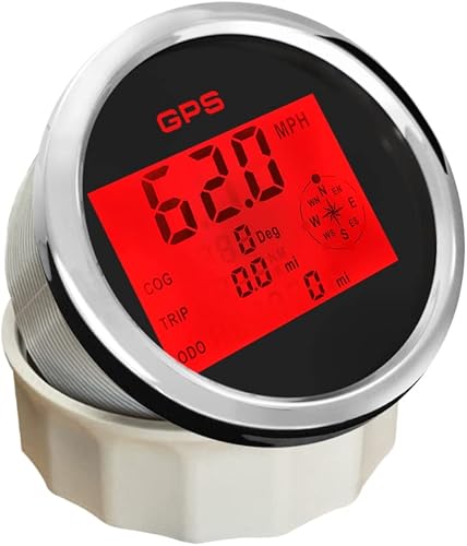 Miniatura 3 de ELING Kit de velocímetro digital GPS de 3.346 in, 0.0-620.7 mih MPH nudos, curso de trímetro para coche, Go Kart, ATV, moto, (negro+acero inoxidable)