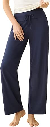 Latuza Women's Soft Viscose Wide Leg Lounge Pants Palazzo Sleep Bottoms