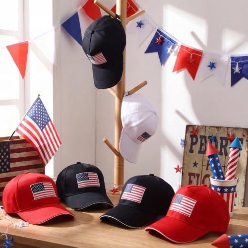 Image of Shyyween American Flag Baseball Hats 4th of July Hats 250 Anniversary Adjustable Patriotic Baseball Cap for Veterans Day