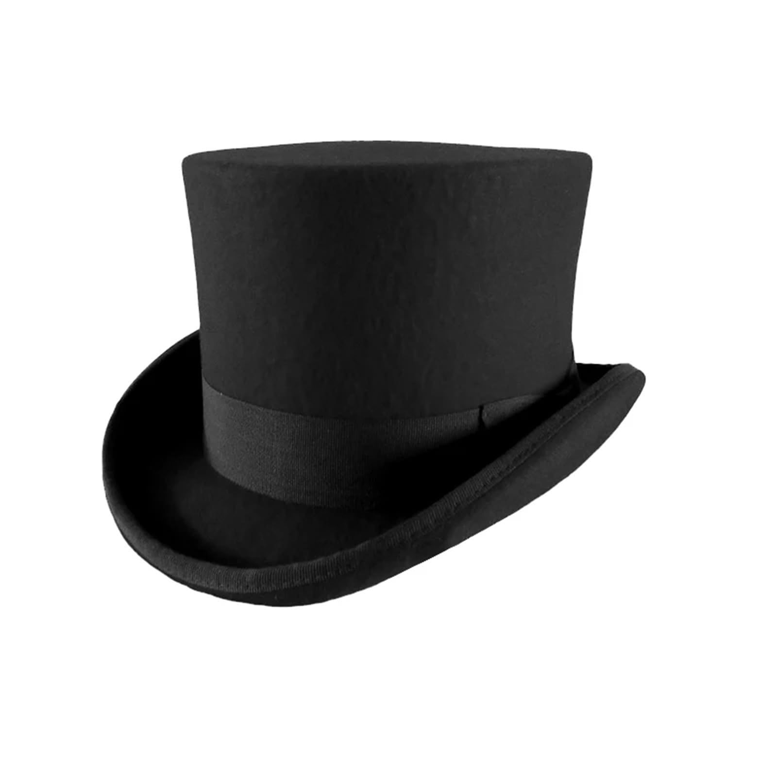 Sombrero Copa Sombrero de Copa de Fieltro de poliéster for Hombres y Mujeres, Sombrero de Copa cilíndrica, Vestido de Fiesta, Disfraz, Sombrero de Teatro de Mago Fedora(Black,M)
