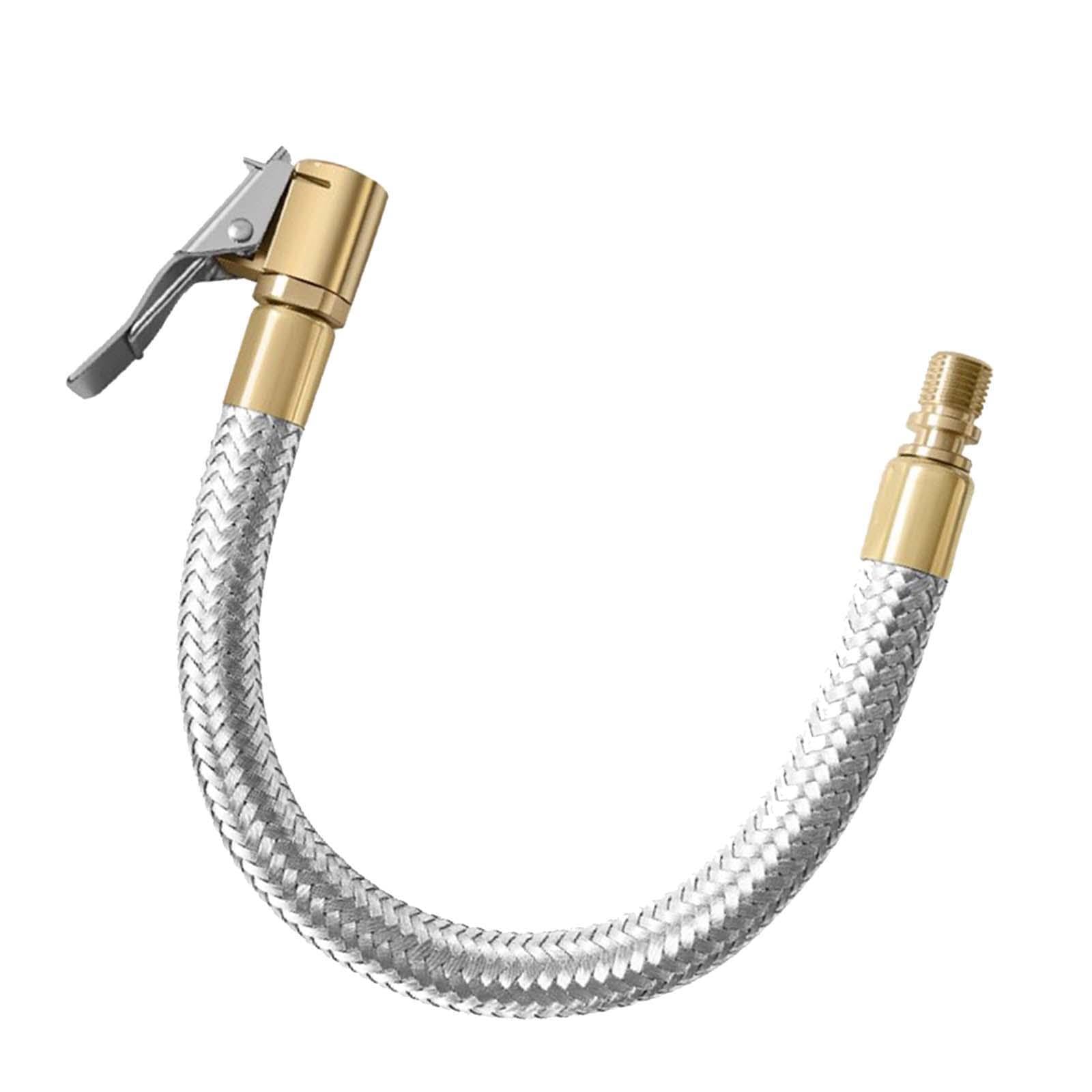 Amslsiu Air Pump Inflator Extension Hose Made Stainless Steel Quick Inflation Tools Motorcycle Maintenance Valve Stem Extender Is Made Of Stainless Steel Air, No Deflation