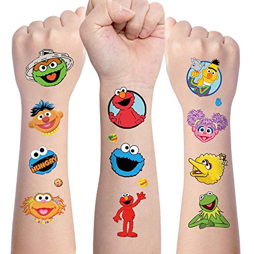 Sesame Temporary Tattoos for Kids Fake Tattoos Skin Stickers Sesame Birthday Party Supplies Party favors Babby Shower Party Decorations Gifts Reward Stickers 20 Sheet