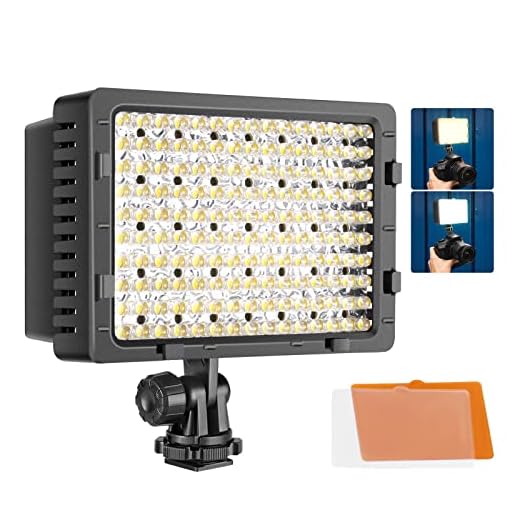 NEEWER 160 LED CN-160 Panel de Luz Regulable Ultra Alta Potencia para Cámara de Vídeo y Digital SLR Compatible con Canon Nikon Pentax Sony Samsung Olympus Etc.