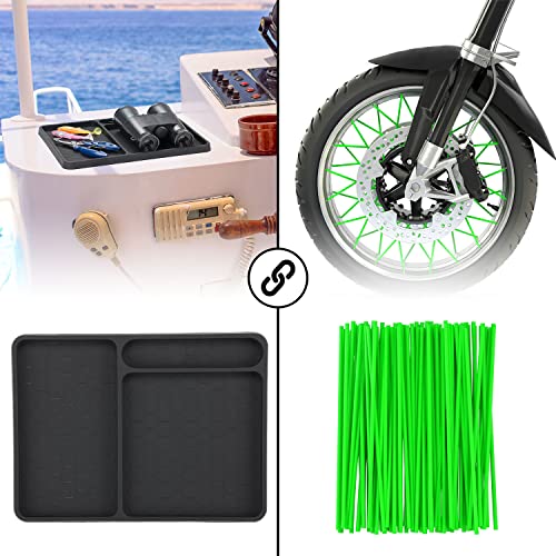 Kemimoto Motorcycle Spoke Skins Covers 72Pcs, Universal Dirt Bike Wheel Rims Wraps Pipe Trim,Silicone Boat Dash Organizer, Cell Phone Accessories Boat Dash Holder, Boat Dash Pad #TOP11