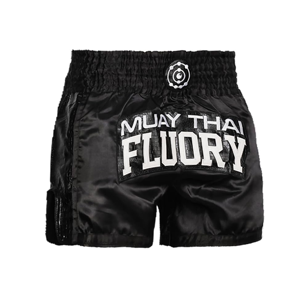 FLUORY Muay Thai Shorts Boxer Shorts Boxing Trunks Kick Martial Arts Training Gym Clothing for Men Women Professional Boxing