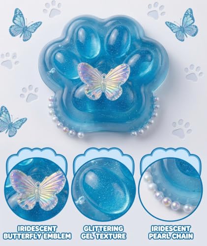 Image of 3PCS Taba Squishy Cat Paw, Taba Squishy for Relaxing Sensory Fidget Pinch Family for Kids Cat Paw Squeeze Cute Beautiful Cat Paw (Blue 3)