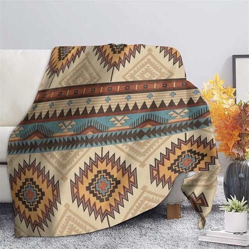Plaid aztèque chaud 127x152 cm pour soirées cocooning en studio