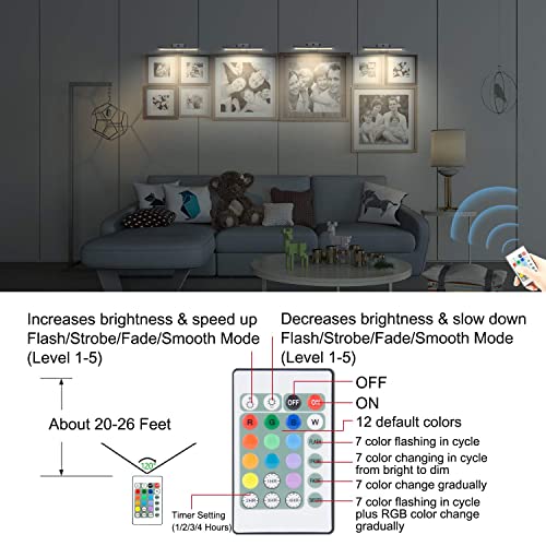 Luxsway Rechargeable Picture Light, Wireless Painting Light With Remote, 12 Colors Changing Artwork Light With Rotate Light Head, Dimmable Display Art Light For Dart Board Poster Gallery #TOP2