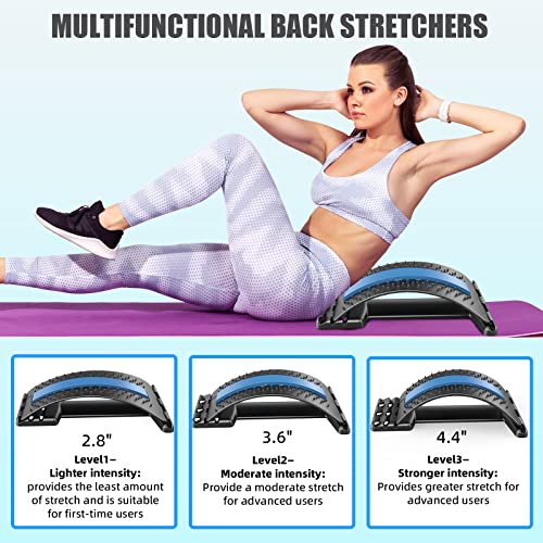 Jsbird Back Stretcher For Pain Relief, Multi-Level Back Cracker Lower Back Pain Relief Device, Lumbar Support Spine Board With 3 Adjustable Settings For Bed, Chair & Car With Massager #TOP5