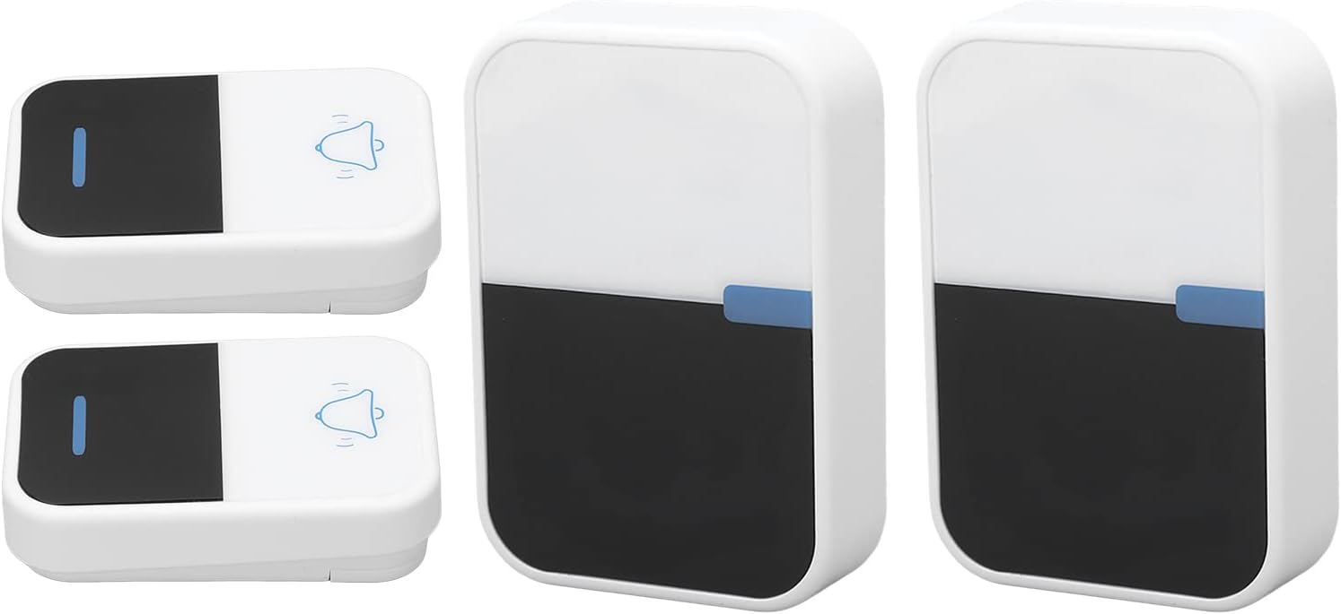 Kit de timbre inalámbrico autoalimentado, señal inalámbrica de 433,92 MHz, distancia de recepción de 150 m, 38 tonos de llamada Ip44 a prueba de agua, adecuado para el hogar, apartamento, oficina.(UE)