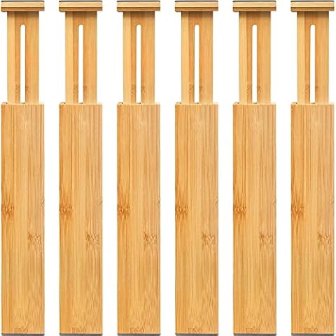 VaeFae Adjustable Bamboo Drawer Dividers Cover