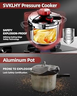 18/8 Stainless Steel Pressure Cooker 32 QT: [Explosion-Proof] [One-Hand Locking] Stainless Steel Pressure Canner, Induction Compatible, Steamer Rack Included, Olla de Presion