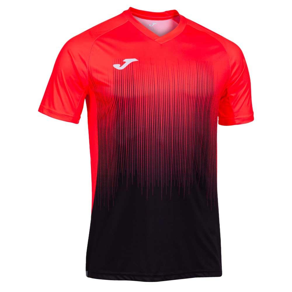 Joma Camiseta Manga Corta Tiger IV Negro Coral Flúor Camiseta Unisex Adulto