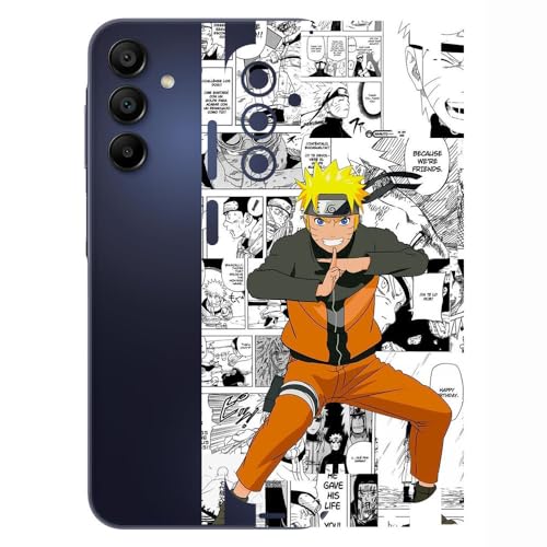 Image of AtOdds - Compatible for Samsung Galaxy A15 (5G) - Mobile Back Skin Sticker - Lamination - Back Screen Guard Protector Film Wrap (Coverage - Back+Camera+Sides) (Design - Naruto Graffiti)