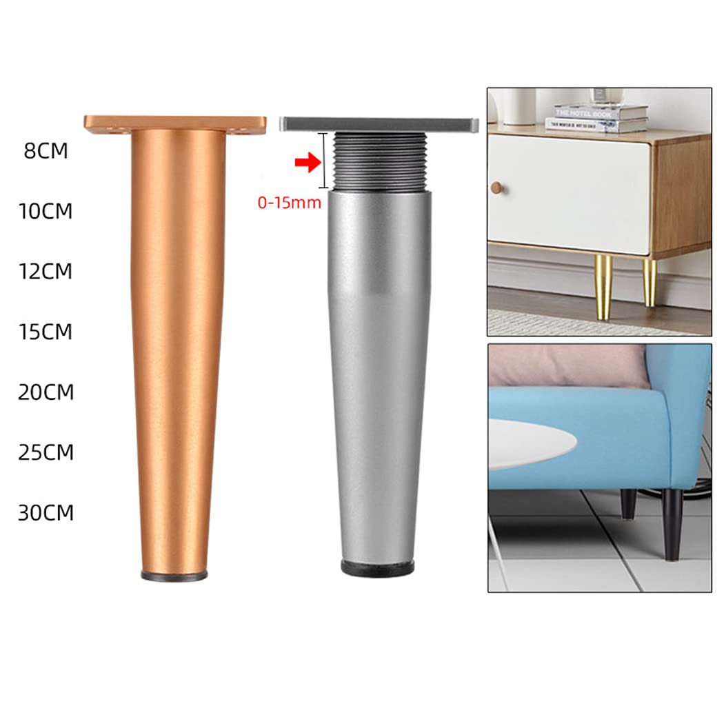 Patas para muebles de aleación de aluminio, Patas ajustables para muebles, Patas de repuesto para sofá, Patas de Metal para sofá, Patas para escritorio, cama, elevadores para muebl