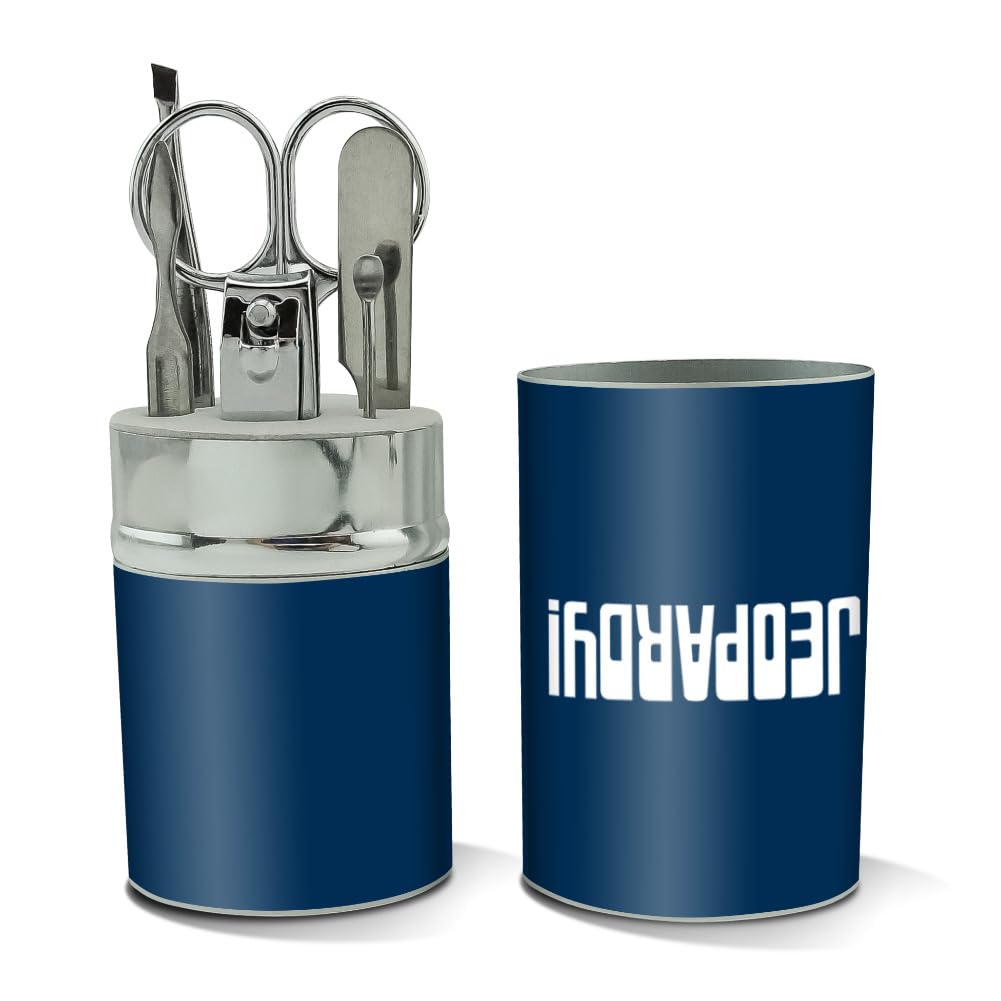 Jeopardy Classic Logo Stainless Steel Manicure Pedicure Grooming Beauty Care Travel Kit