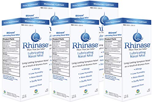 Rhinase Nasal Mist1 oz (5 Pack) for Dry Nose, Allergy and to Prevent Nosebleeds Caused by Nasal Dryness