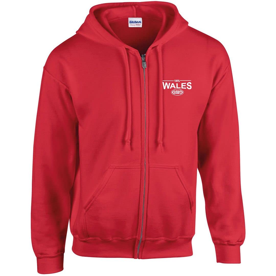 Cyclops Print Women's Red 100% Wales Six Nation Rugby Badge Hoodie 16/18