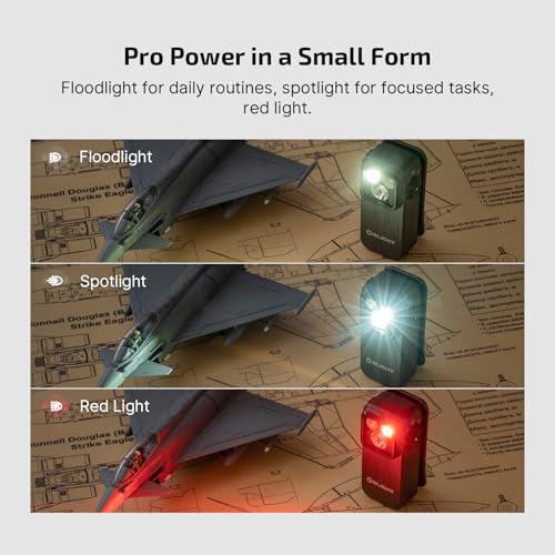 Image of OLIGHT Oclip Pro EDC Flashlight Clip-on Light, Rechargeable 500 Lumens with Three Lighting Solutions Type-C Charging, Magnetic Flash Lights for Outdoor or Indoor Use(Phantom Squadron)