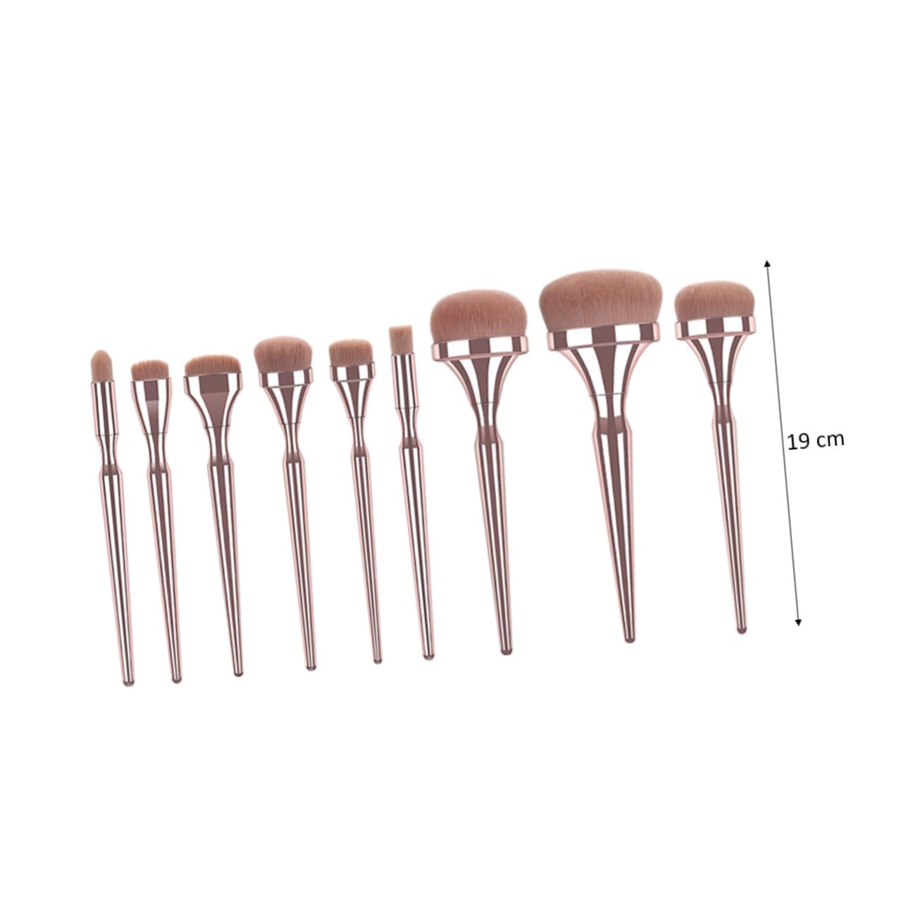 Set di 9 Pennelli Make Up Professionali in Nylon e Plastica Setole Dense per Applicazione Uniforme, per Uso Quotidiano