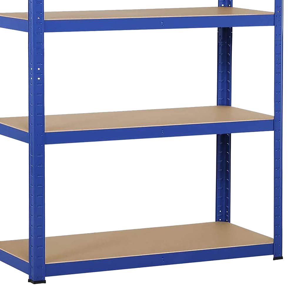 KARAT Rek voor zware lasten, set van 2, 30 x 75 x 150 cm steekrek, kelderrek, opbergrek - 5 verstelbare planken (blauw