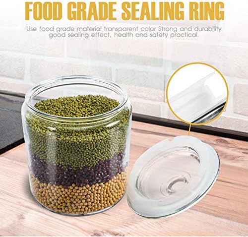 Masthome Large Glass Jar, 3.9L Glass Storage Jars with Sealed Lids, Clear Cookie Jar for Storing Coffee Capsule,Sweets, Biscuit - Includes 15pcs Food Storage Freezer Bags