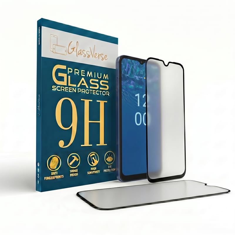 Image of GlassVerse Matte Tempered Glass for Nokia G310 | Anti Glare, Smooth Touch Screen Protector, 9H Hardness, Edge to Edge, Case Friendly, Hassle-less Installation Kit Included. (Pack of 2)