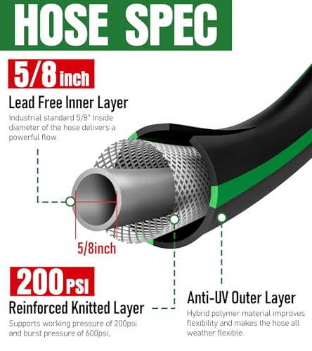 Heavy-Duty-Garden-Hose-58-in-x-50ft-Flexible-Water-Hose-Kink-Resistant-Lightweight-Hybrid-Hose-Leakproof-Hose-Male-to-Female-Fittings-Drinking-Water-Safe